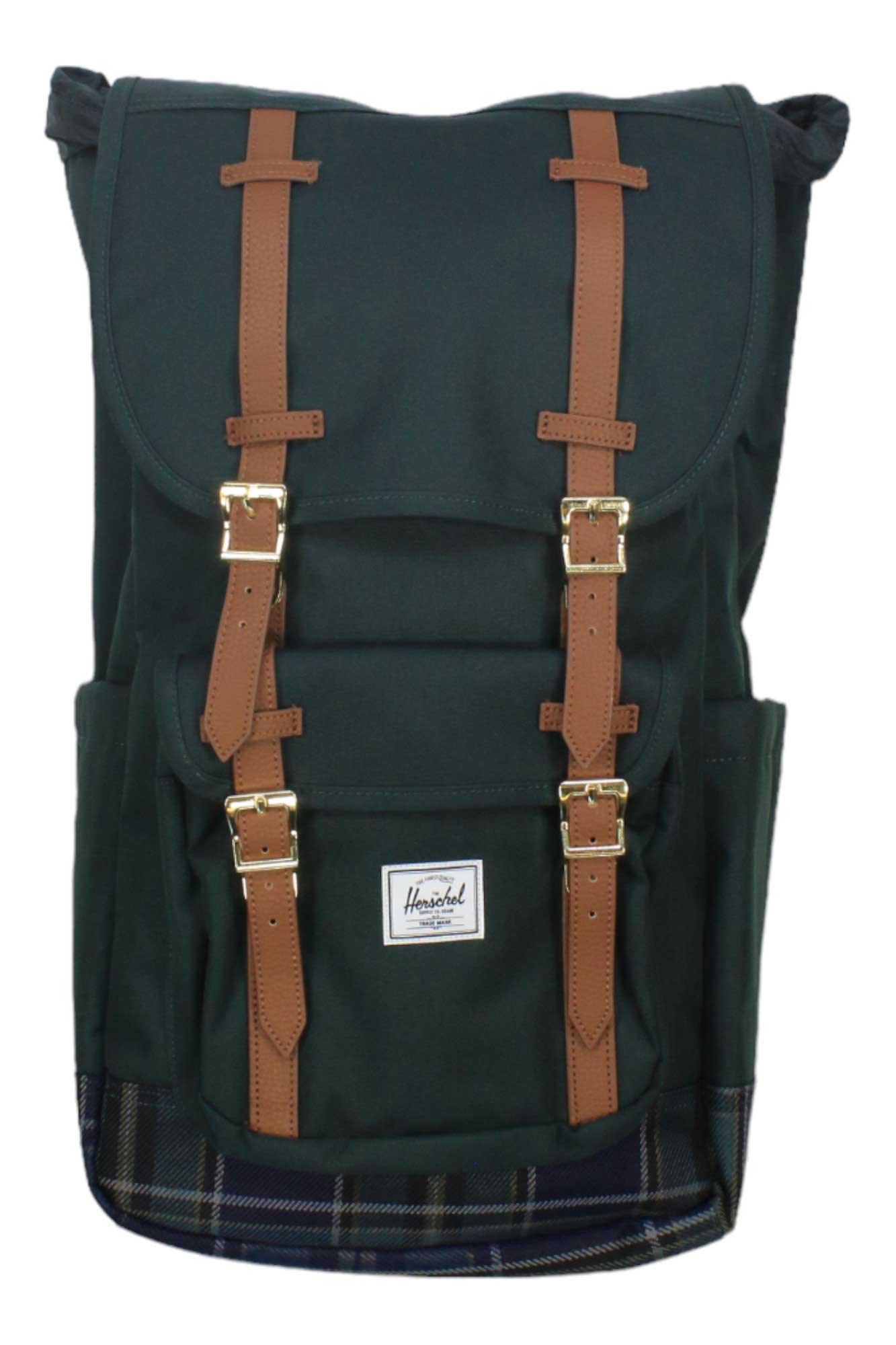 Herschel Supply Little America Mid-Volume 17L Backpack Hyrdrangea/Dark Chambray Crosshatch/Tan, One Size