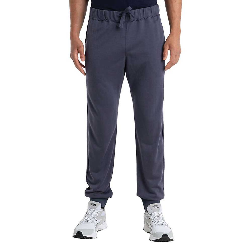 Men's merino pants dark blue, relaxed straight fit with drawstring waist and ankle cuffs