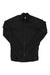 Black long-sleeve cycling jersey with stand collar and full front zipper.