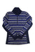 The Kari Traa Women's Lune Half Zip Top is a navy long-sleeve base layer featuring white geometric diamond and zigzag patterns across the chest, sleeves, and torso—combining comfort with stylish versatility.
