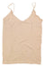 The Boody Womens Cami is a beige, wrinkled cami with thin spaghetti straps, displayed flat on a white background.