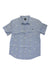 Billabong Men's Sundays Mini SS Shirt in light blue, featuring short sleeves, a subtle white floral print, left chest pocket with black brand tag. The shirt is displayed flat on a white background.