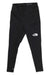 The North Face Girls On Mountain Tight are black athletic leggings with a high waistband and a white logo on the upper left thigh, ideal for active girls who love outdoor adventures. Shown on a plain white background.