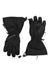 The Dakine Youth Tracker Glove is a black, waterproof winter glove with extended cuffs, adjustable wrist straps, a zippered pocket on one glove, textured palm on the other, DAKINE branding, and touchscreen compatibility for convenience.