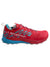 Kaptiva women's shoe with red mesh upper, blue panels, and lace-up collar with logo