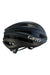 The Giro Synthe MIPS II Helmet in black and dark blue features an aerodynamic design with multiple ventilation slits, offering advanced MIPS protection—ideal for road cycling.