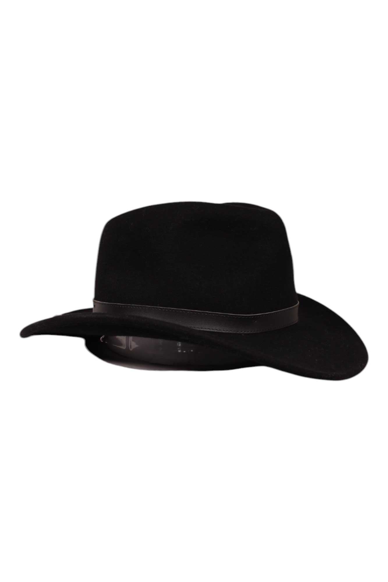 Pendleton outback hat, dark black felt, wide brim and center band detail