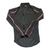 Men's dark gray wind jacket with pink-and-white piping and full-zip front