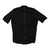 Men's black cycling jersey, full-zip front and short sleeves.