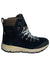 7-inch high-top boot in dark navy with padded collar, black eyelets, blue-and-white laces