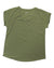 Eucalyptus green short-sleeve scoop-neck tee with draped neckline
