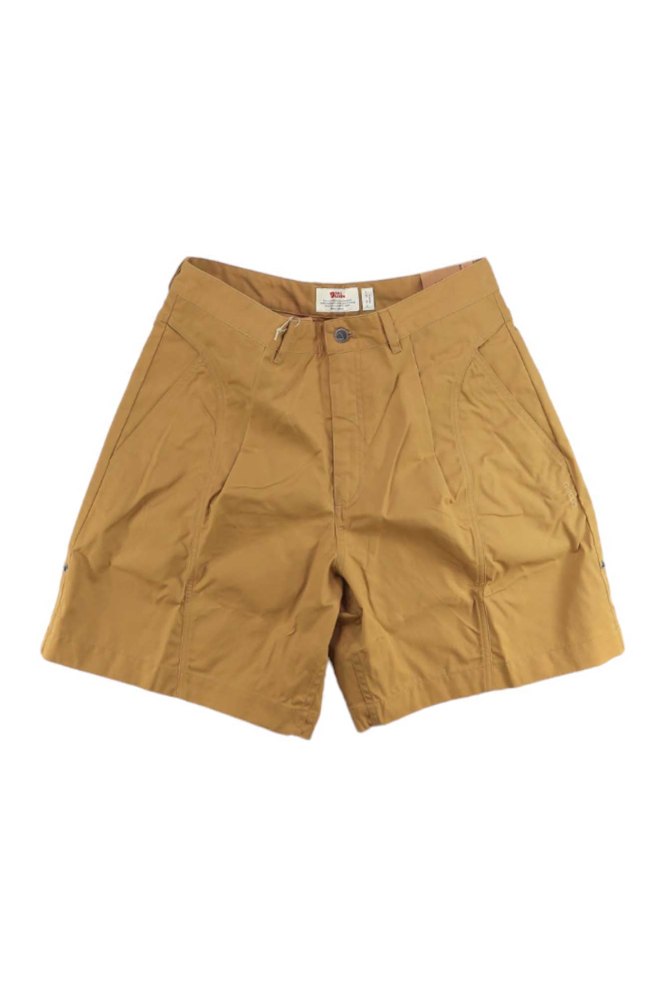 Fjallraven women's Vardag shorts in buckwheat brown with front fly and belt loops