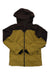 Volcom women's stretch jacket with hood, full zip, dark and mustard panels