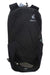 The Deuter Race 12 Pack is a black bikepacking backpack with a top zipper, side pockets, the Deuter logo on the upper front, and hydration compatibility. It is shown upright against a white background.