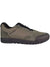 Men's trail shoe, olive-gray upper with black rubber sole and lace-up closure
