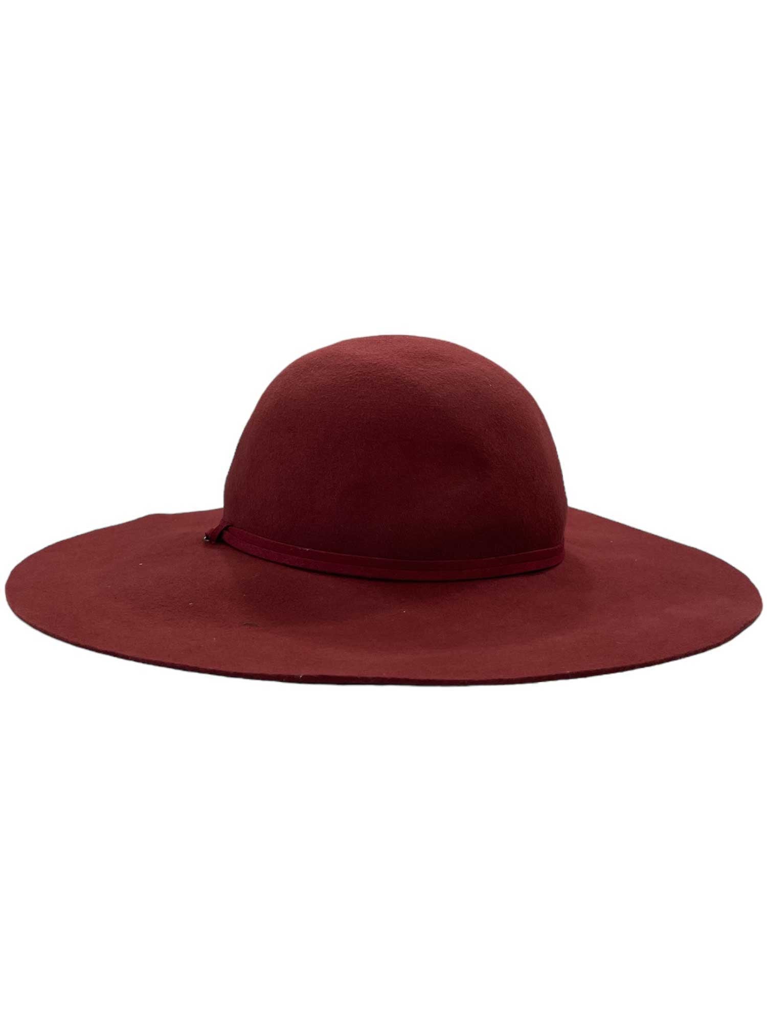 The Sunday Afternoons Women's Vivian Hat is a deep red wool felt sun hat with a wide brim, rounded crown, and slim matching band, combining elegant style with UPF 50 sun protection.