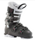 The Rossignol Alltrack Pro 80W 22/23 is a black all-mountain ski boot featuring three metal buckles, a Velcro strap, faux fur lining, textured details, white branding, and pink accents for versatile downhill performance.