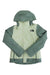 The North Face Womens Garner Triclimate Jacket in two-tone green features a hood, long sleeves, and front zippered pockets, shown on a white background.