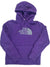 The Women's Half Dome Pullover Hoodie by The North Face is a purple pullover with a front pocket, drawstrings, and the brand’s white chest logo—an everyday classic for comfort and style.