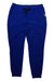 Women's blue trail jogger pants with stitched center seam and drawstring waist