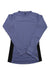 The Burton Womens Midweight X Base Layer Crew in lavender features black side panels, long sleeves, a crew neck, and moisture-wicking fabric, shown laid flat on a white background.