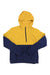 The Outdoor Research Womens Ferrosi Anorak is a lightweight, water-resistant nylon jacket in yellow and navy color-block, shown flat on a white background.
