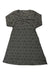 Toad & Co Rosalinda dress in grey geometric print, A-line with 3/4 sleeves