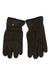 Men's brown gloves with snap wrist and textured knuckle panels
