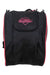 The Sportube Juniors' Freestyler Boot Bag, in black with pink accents and a front zippered pocket, is ideal for kids’ gear and is shown against a white background.