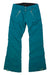 Jessi Snow Pants in teal for girls, waterproof and insulated, feature zippered pockets, button closure, and slightly flared legs, displayed flat on a white background.