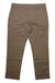 The Toad & Co Mens Mission Ridge Lean Pant is a slim fit, khaki-colored chino with sun protective fabric, side pockets, and belt loops, shown straight-leg and laid flat on a white background.