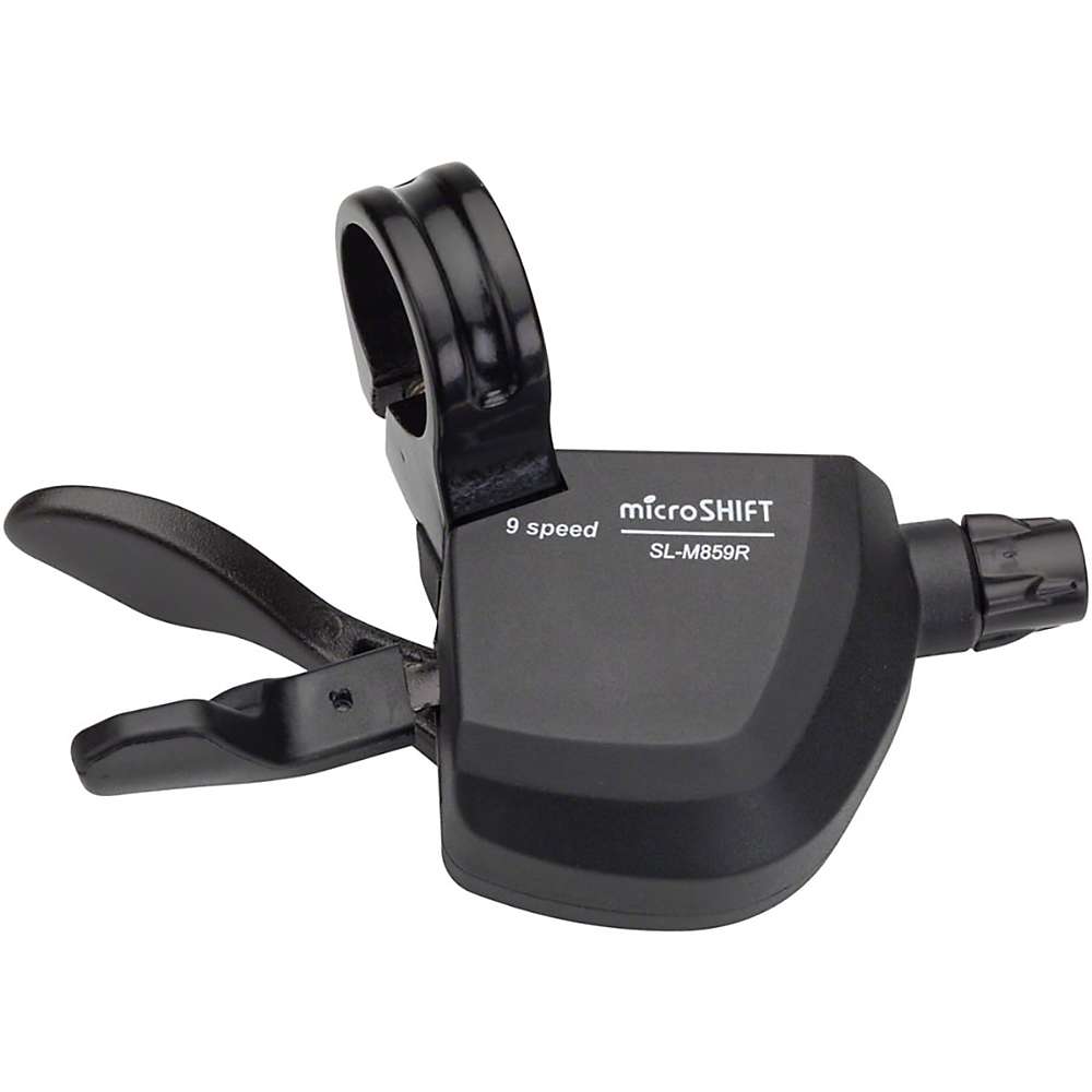 microSHIFT 9-speed right trigger shifter, dark finish with ergonomic lever.
