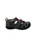 KEEN Seacamp II CNX kids sandal, dark gray with red laces and hook-and-loop strap