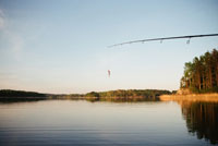 fishing line casting over water