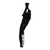 Black mens cargo winter tights with pad, side panel detail on leg