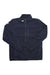 A Helly Hansen Mens Crew Softshell Jacket in navy blue, crafted from recycled polyester. Water-resistant with a stand-up collar, vertical chest zipper pocket, and white logo on the left shoulder, shown flat on a white background.