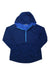 The Simms Womens BugStopper Hoody is a blue long-sleeve half-zip hoody with UPF 50 protection and a front kangaroo pocket, shown flat on a white background.