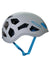 The Trango Halo Helmet is a lightweight gray climbing helmet with geometric vents, a blue chin strap, and the Trango logo on the side. Designed for comfort and protection on every climb.