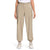 A person is wearing The North Face Women's Karakash Cargo Pant in beige with elastic cuffs, styled with white sneakers and a white t-shirt. The photo is from shoulders down against a plain background.