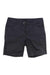 The Pearl Izumi Men's Rove Short in black, featuring a front fly, belt loops with a small waist buckle, and moisture-wicking fabric, is shown laid flat on a white background.