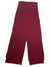 The Royal Robbins Westlands Scarf is a long, ribbed-knit merino wool scarf in deep red, shown laid flat with its ends crossed.