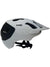 The POC Sports Axion Race MIPS Helmet is shown in side profile, featuring a white and black design, ventilation holes, a short visor, and adjustable chin straps.