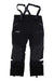 Men's black ski pants with adjustable straps, cargo pockets, and reflective hem trim