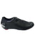 The Sidi Fast Cycling Shoe features a sleek black design with dual adjustment dials, ventilation perforations, a reinforced heel cup with the SIDI logo, and a Carbon Composite Sole with a red accent and Replaceable Heel Pad.