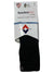 Charcoal dark mid-crew knit socks with ribbed cuff and smooth toe