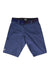 A pair of Mons Royale Women's Virage Shorts in blue with front pockets and a partially visible black belt, shown against a plain white background.