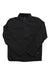 A black Helly Hansen Mens Crew Softshell Jacket with long sleeves, stand-up collar, and zippered chest pocket is laid flat on a white background.