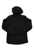 The Mons Royale Womens Neve Wool Insulation Hood is a black mid-layer jacket featuring a front zipper, chest pocket, long sleeves, and subtle quilted patterns—lightweight and sustainable for outdoor wear.