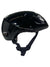 The POC Sports Ventral SPIN Helmet is a glossy black aerodynamic cycling helmet with a visor, enhanced side ventilation, and an adjustable chin strap, displayed in a side view against a white background.