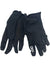 The POC Sports Resistance Enduro Adjustable Glove is a pair of black MTB gloves with perforated palms and a small white POC logo on one glove, ideal for mountain biking, shown against a white background.